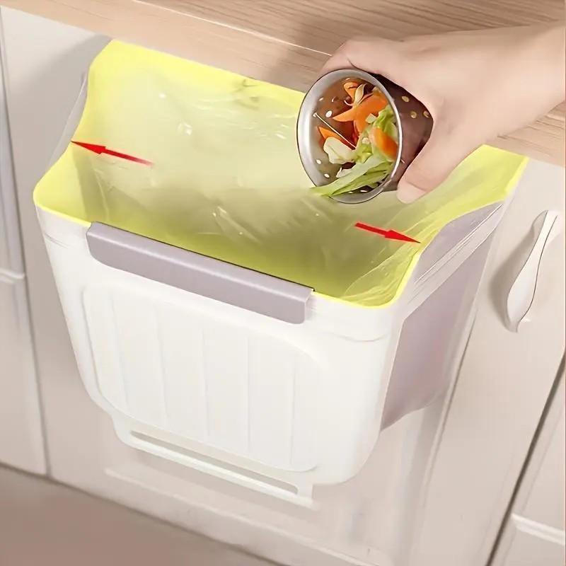 Foldable Collapsible Kitchen Trash Can, Hanging Garbage Bin, Space-Saving Cabinet Mount, Household Kitchen Storage Accessories, Home Kitchen Utensils