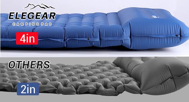 Sleeping Pad for Camping 4" Ultra-Thick Self Inflating Camping Pad, with Pillow Built-in Foot Pump, for Backpacking Hiking Portable christmas gift Quick Inflate Outdoorgear