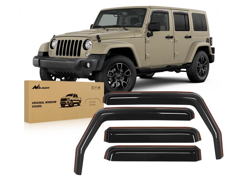 Nilight in Channel Rain Guards for Wrangler JK 2007 -2018 Unlimited 4-Door Window Deflectors, Vent Window Visors Car Accessories Truck Accessories Automotive Vehicle dealsforyoudays Replacement