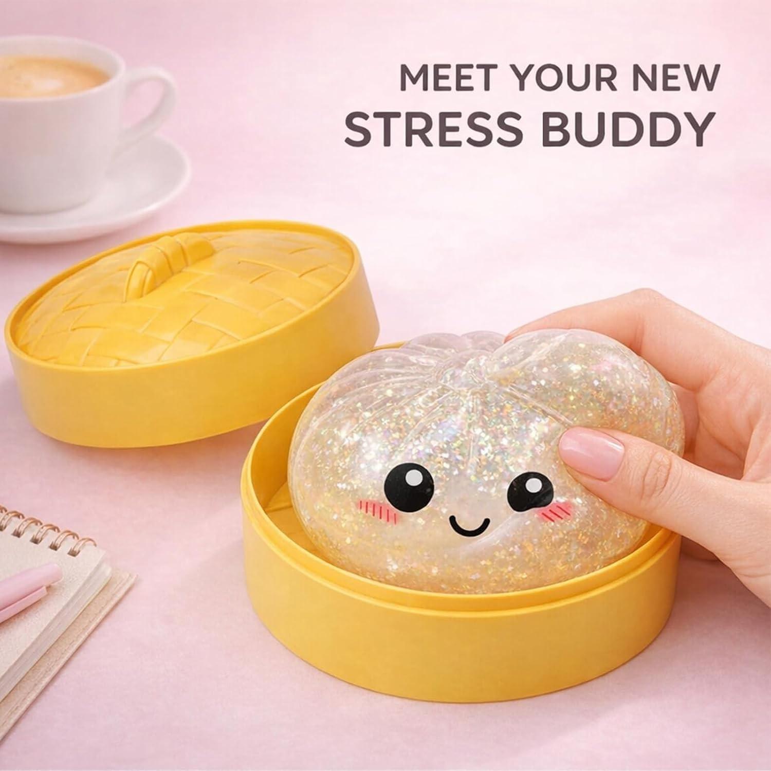 Flashy Dumpling Soft Candy, Random Glitter Box, 4 Color Dumpling Toys, Stress Relief Dough Toy, Giant Glitter Dumplings, More Surprises, One Piece