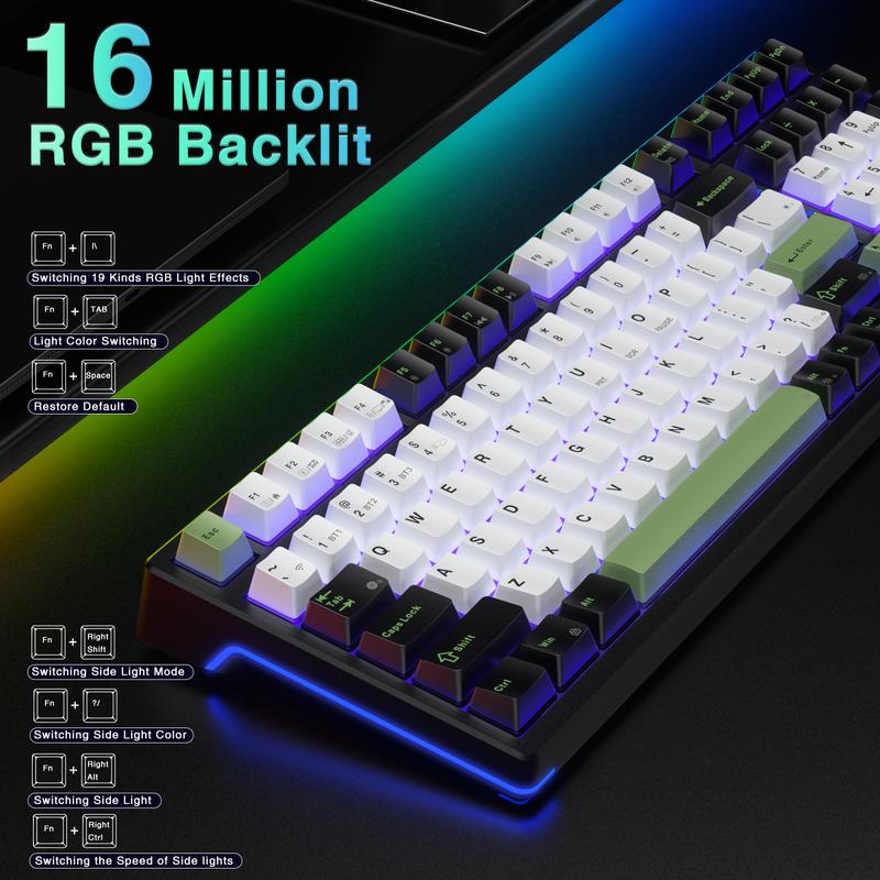 AULA F98X Wireless Full Size Mechanical Gaming Keyboard, Magnetic Switch, RGB Backlit, Tri-Mode BT5.0/2.4GHz/USB-C, Gasket Hot Swappable, Bluetooth office computer keyboard  boyfriend gift game keyboard computer accessories TikTokShopfalldealsforyou