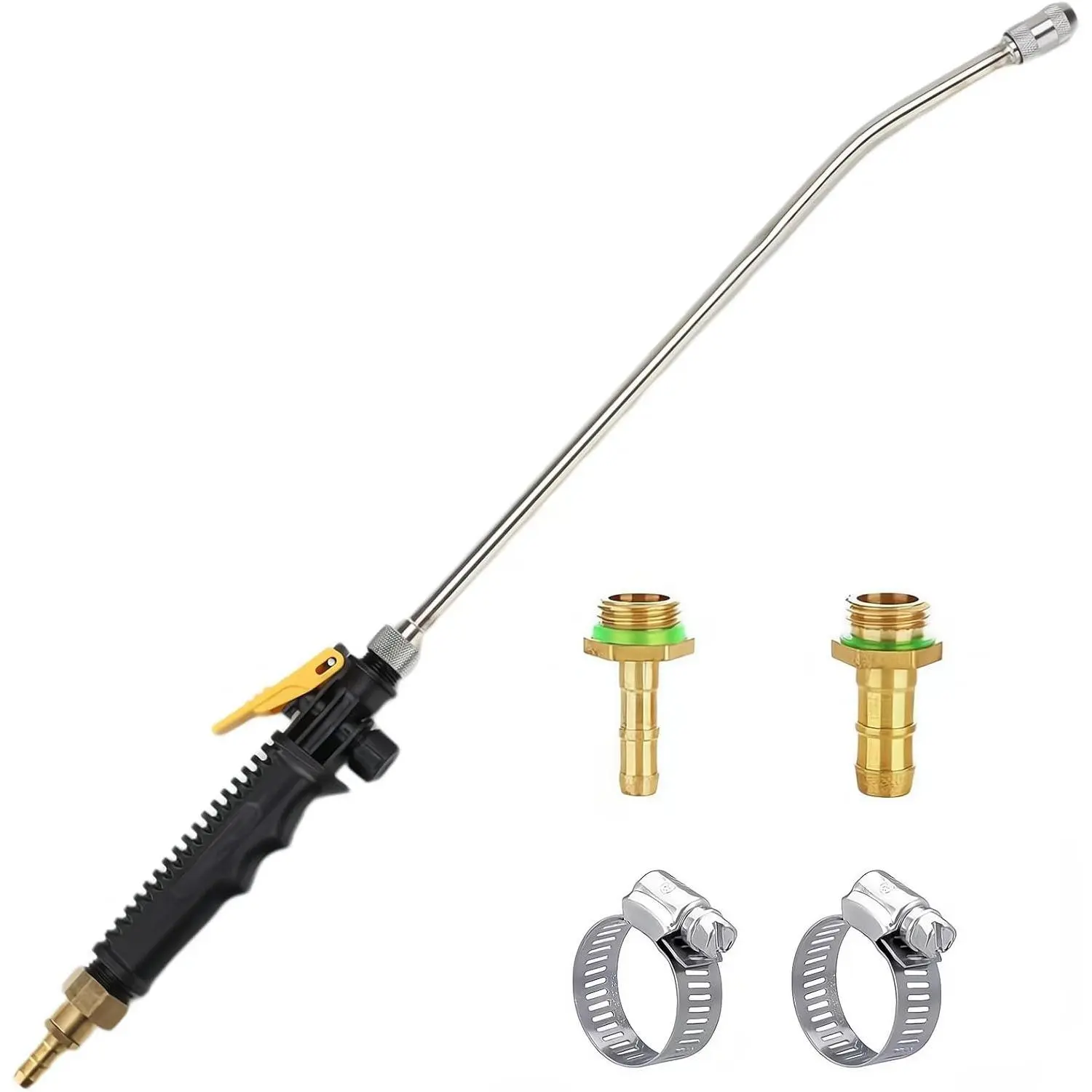Replacement Sprayer Wand,1/4" & 3/8" 2 Brass Barbs Stainless Steel Sprayer Wand, 24 Inches Universal Sprayer Wand (1)