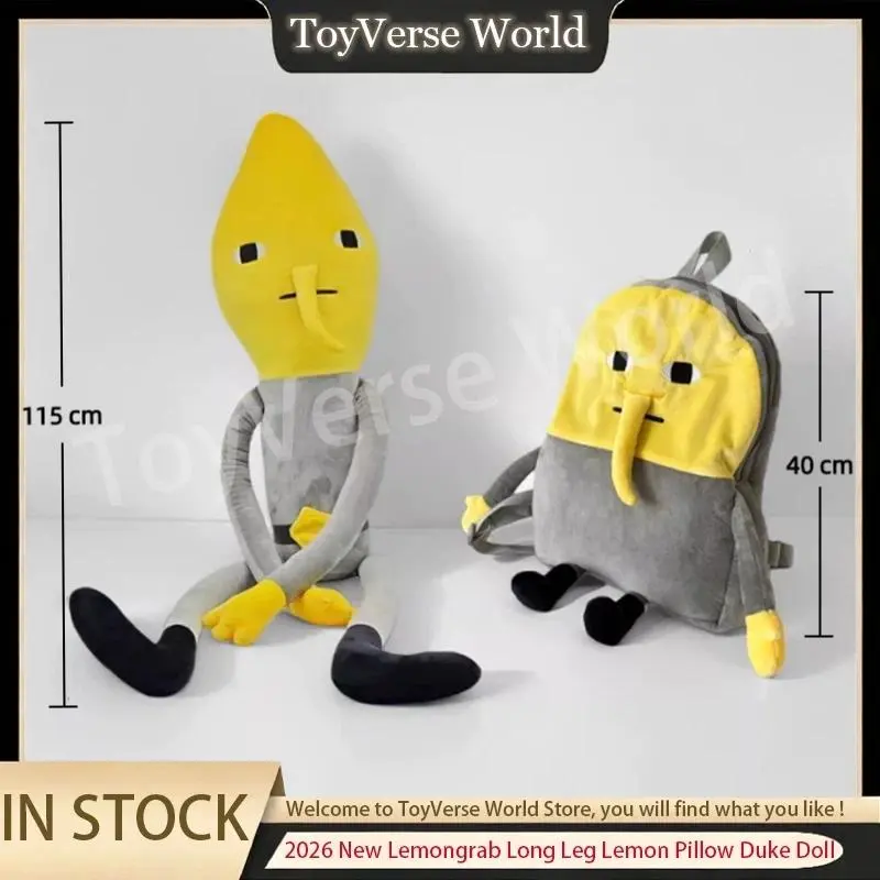 2026 New hot item   Lemongrab Long Leg Lemon Pillow Duke Doll Plush Doll Backpack Plush Toy Kawaii Soft Stuffed Dolls Birthday Toy Gifts