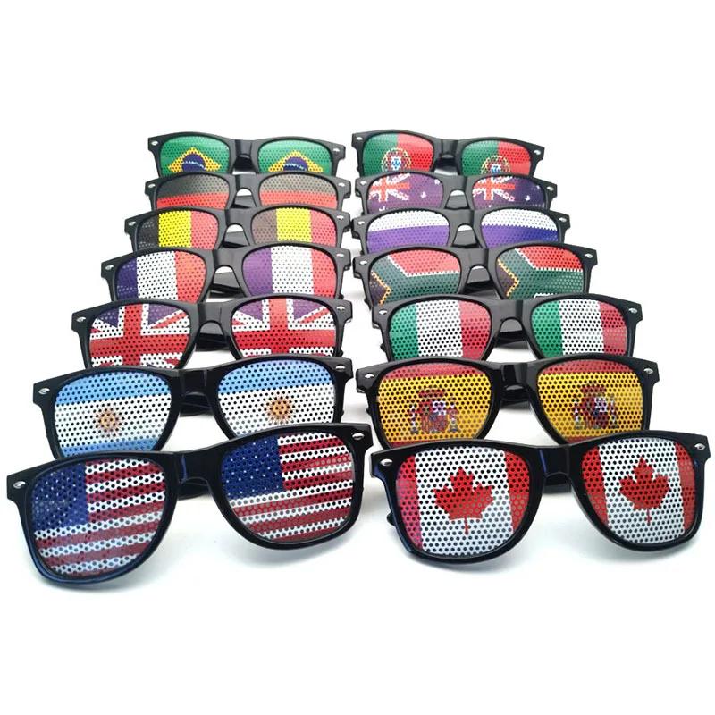 New Unisex Black Frame 42 Countries Flag Sun Glasses Decorative Spectacles Eyeglasses Frames for Party Women Men Sunglasses
