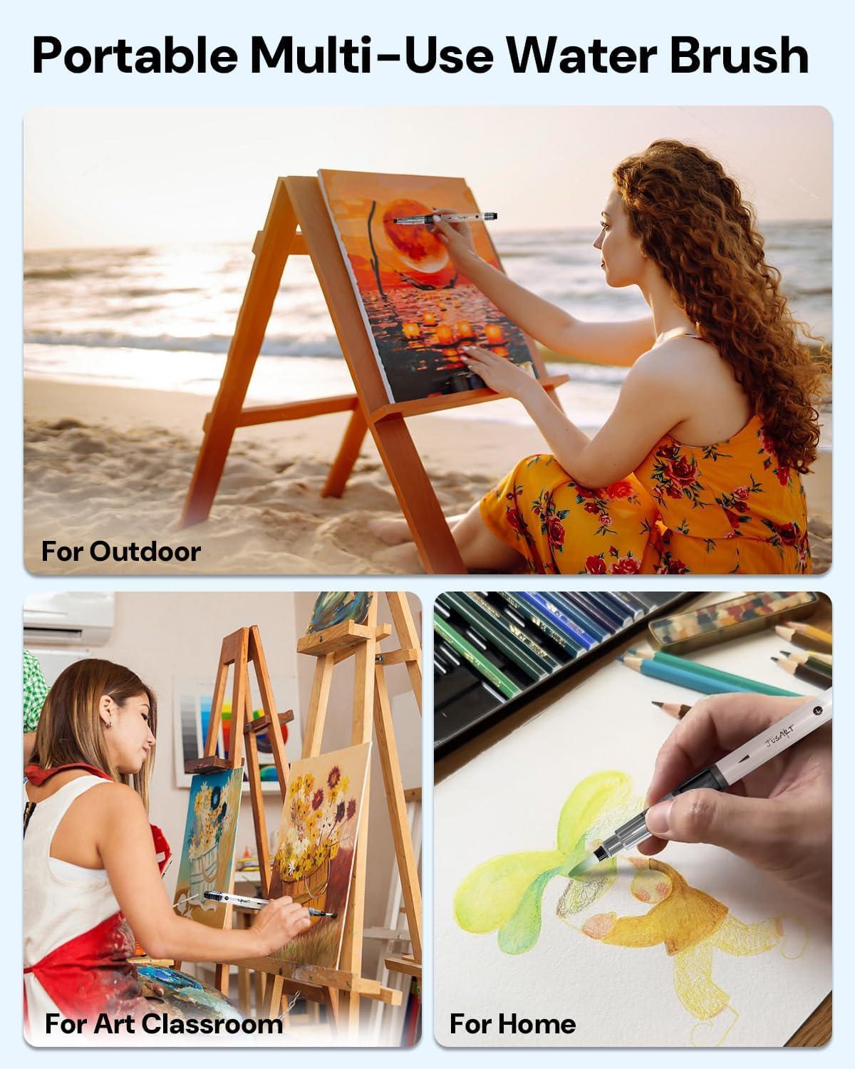 [JusArt] Water Brush Pens & Acrylic Paint Markers Set, Art Supplies Set, Drawing & Painting Supplies, Paintbrushes