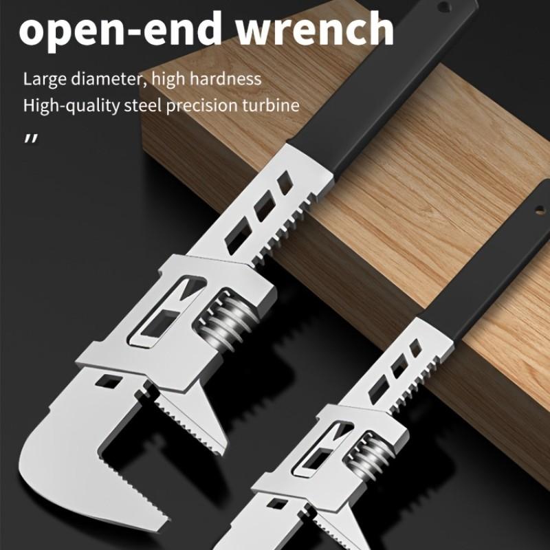 Adjustable Right Angle Wrench, Rust-Resistant High Carbon Steel, Durable F-Type Kitchen and Bathroom Pipe Wrench, Ideal for Hex Bolts and Pipes