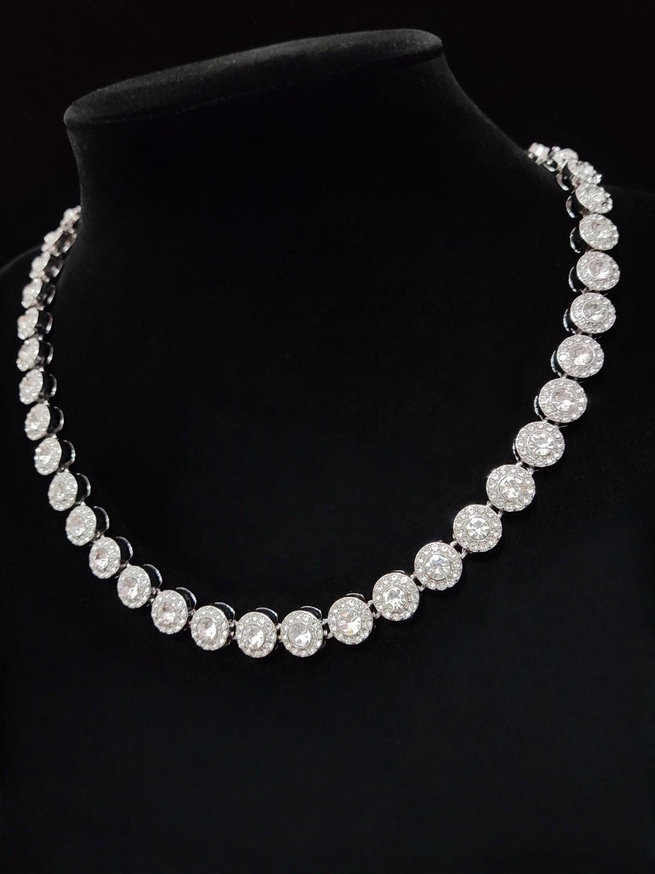 2Pieces/Set Men Women Hip Hop Round Necklace And Bracelet , Fashion Punk  Iced Out Bling Bling Set Jewelry For Lover Gift