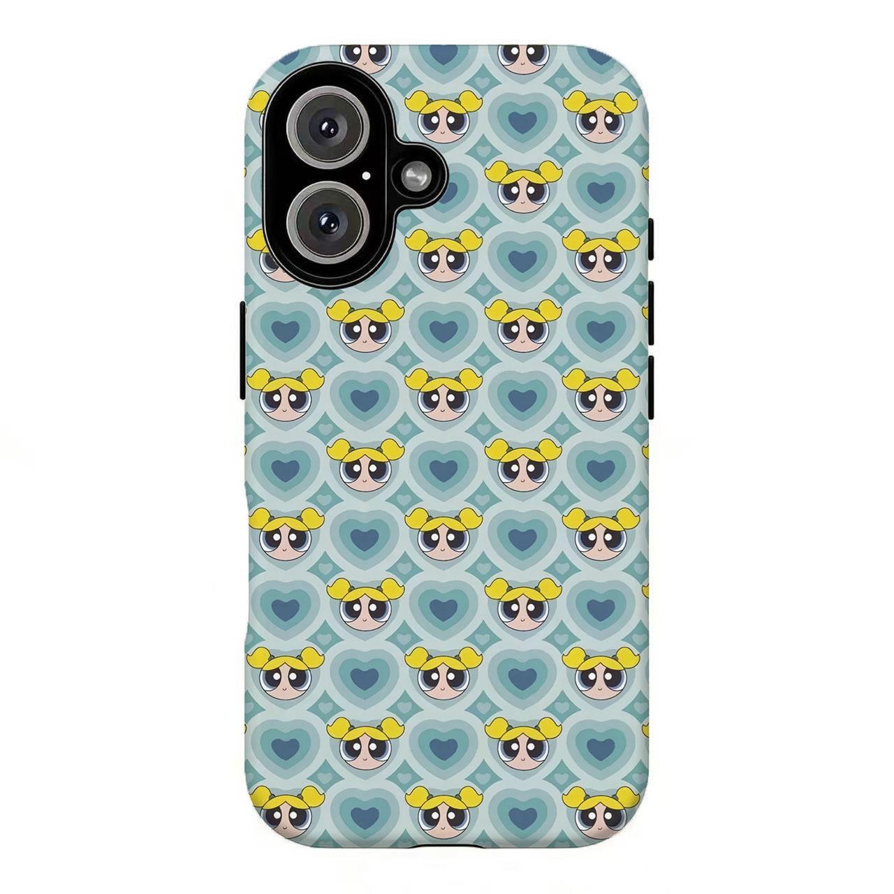 FL-Kawaii Pow3rpuffs Anime Girls Phone Case,90s Cartoon Aesthetic Protective Cover For iPhone 11 12 13 14 15 16 17 Air Pro Max for Samsung S26 S25 S24 S23 S22 S21 Case,Gift for her/him/fans
