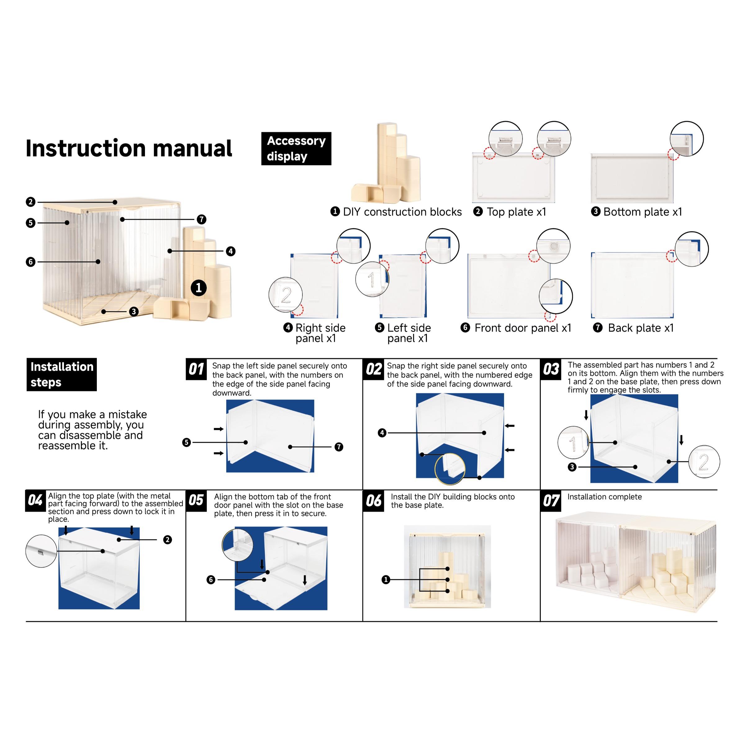 Plush Pendant Figure Display Box, DIY Trendy Doll Showcase, Dustproof Moisture-Proof, Stackable Blocks, Suitable for Labubu/ Skullpand Collectors