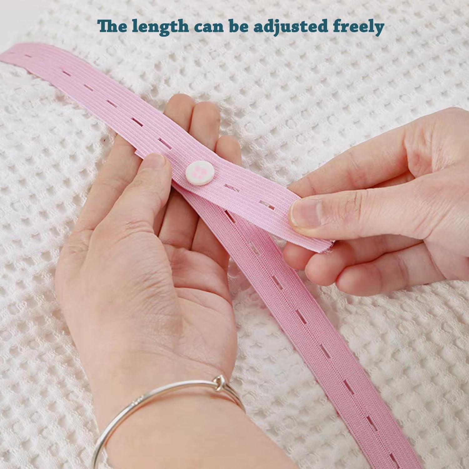 Elastic Bands with Buttonholes, Adjustable Clothing & Blanket Storage Straps, Ideal for Sewing Projects, Durable Fabric Design