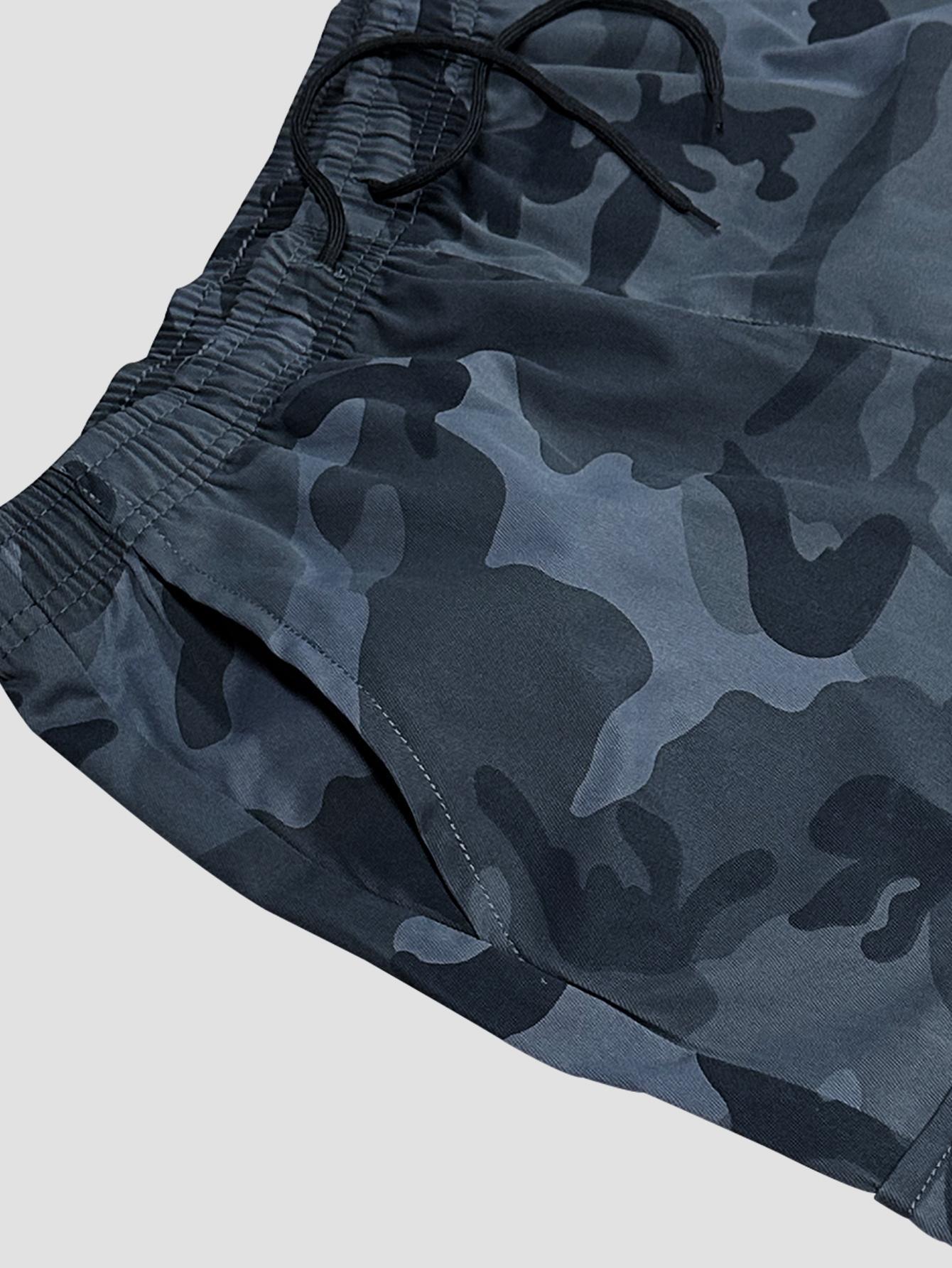 3-piece Men's Tactical Work Pants, Outdoor Camouflage Design, Training, Multi Pocket Pants, Hiking and Camping, Lightweight, Breathable, Quick Drying Sports Pants