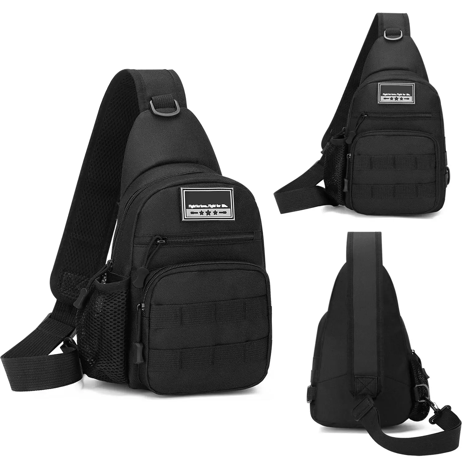 Tactical Sling Bag for Men,Crossbody Bag multifunctional tactical,with Water Bottle Holder,Ideal for Travel and Outdoor Hiking