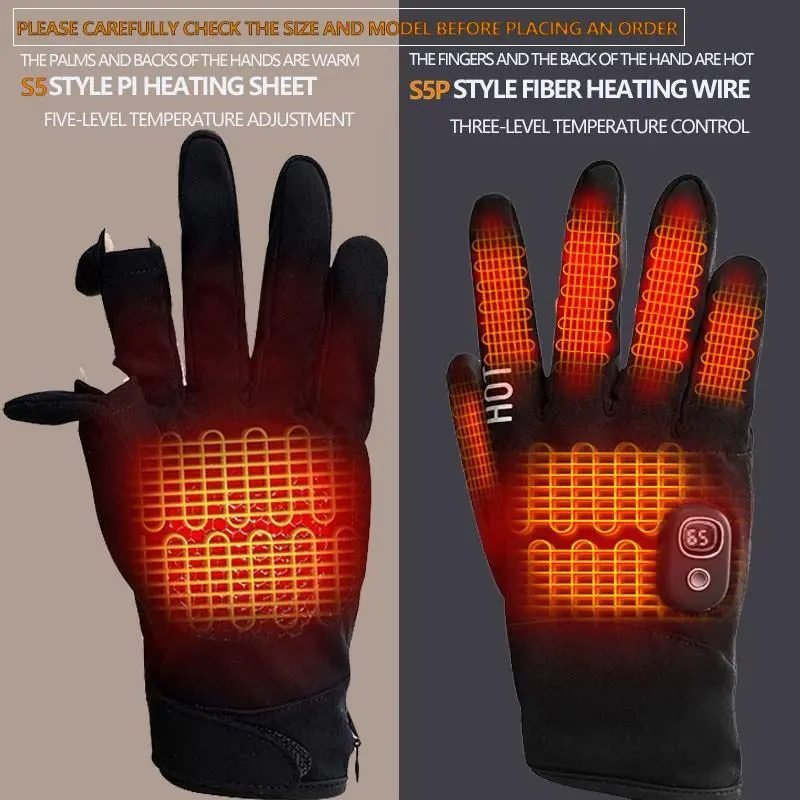 New Heated Touch Screen Gloves Rechargeable Electric Hand Warmers for Skiing Hiking Motorcycle Portable Self Heating Winter Sports Gear