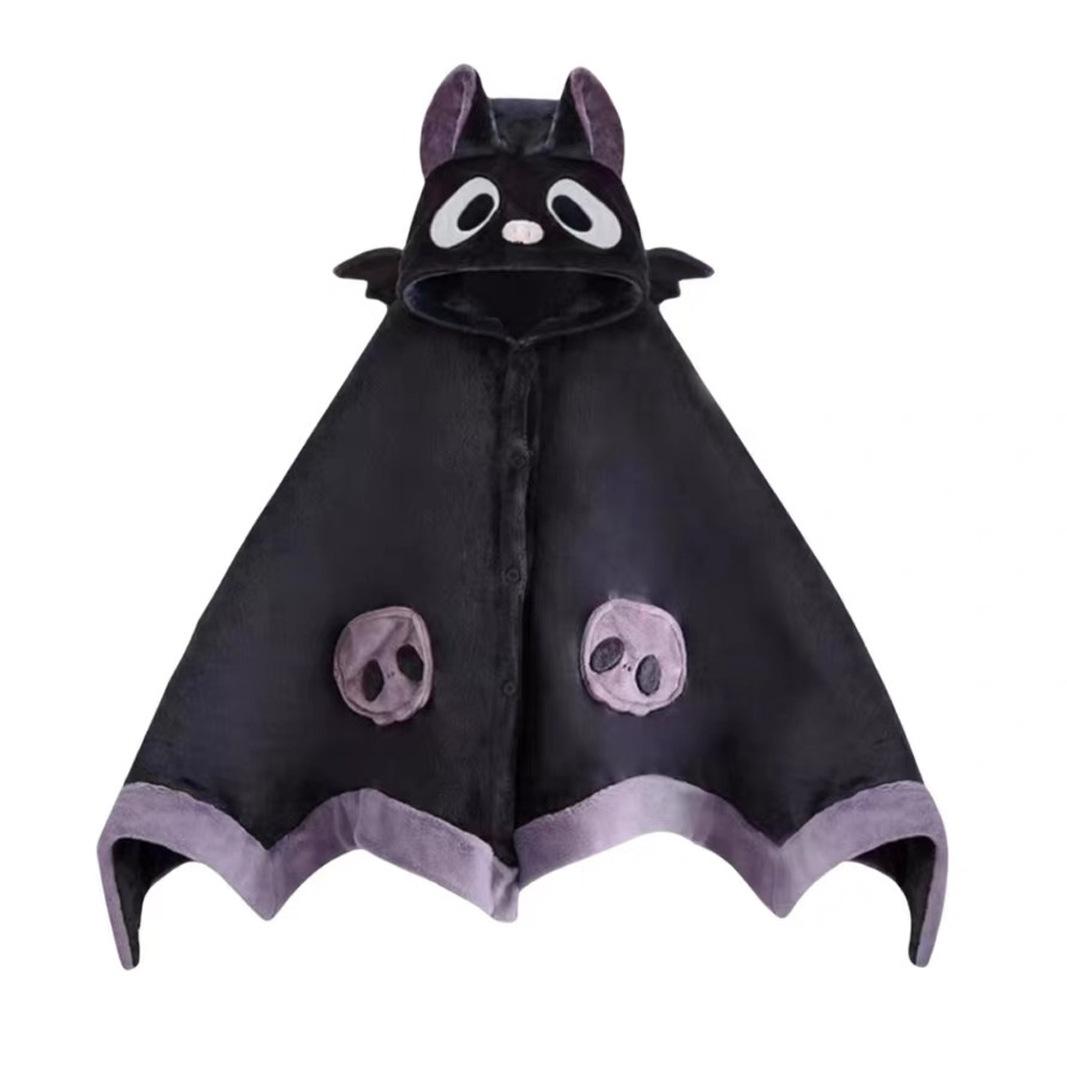 Bat Theme Comfortable Hooded Cape, Cute Cartoon Animal Design Blanket, Soft Wearable Winged Blanket, Perfect for Parties, Holidays, Events and Gifts