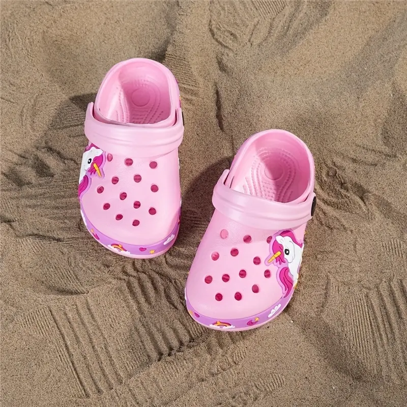 Girls' Cute Soft No-Heel Closed-Toe Printed Ink Splatter Slip-On Slippers - 1 Pair Non-Slip Outdoor Water Footwear for Kids Toddlers, Holiday Gift