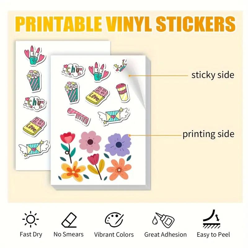 1 Pack 50 Sheets Glossy Self-Adhesive Stickers, Suitable for Inkjet Printers, Fast-Drying, Single Use, Rectangular Shape, DIY Photo Memories, Father's Day Gift