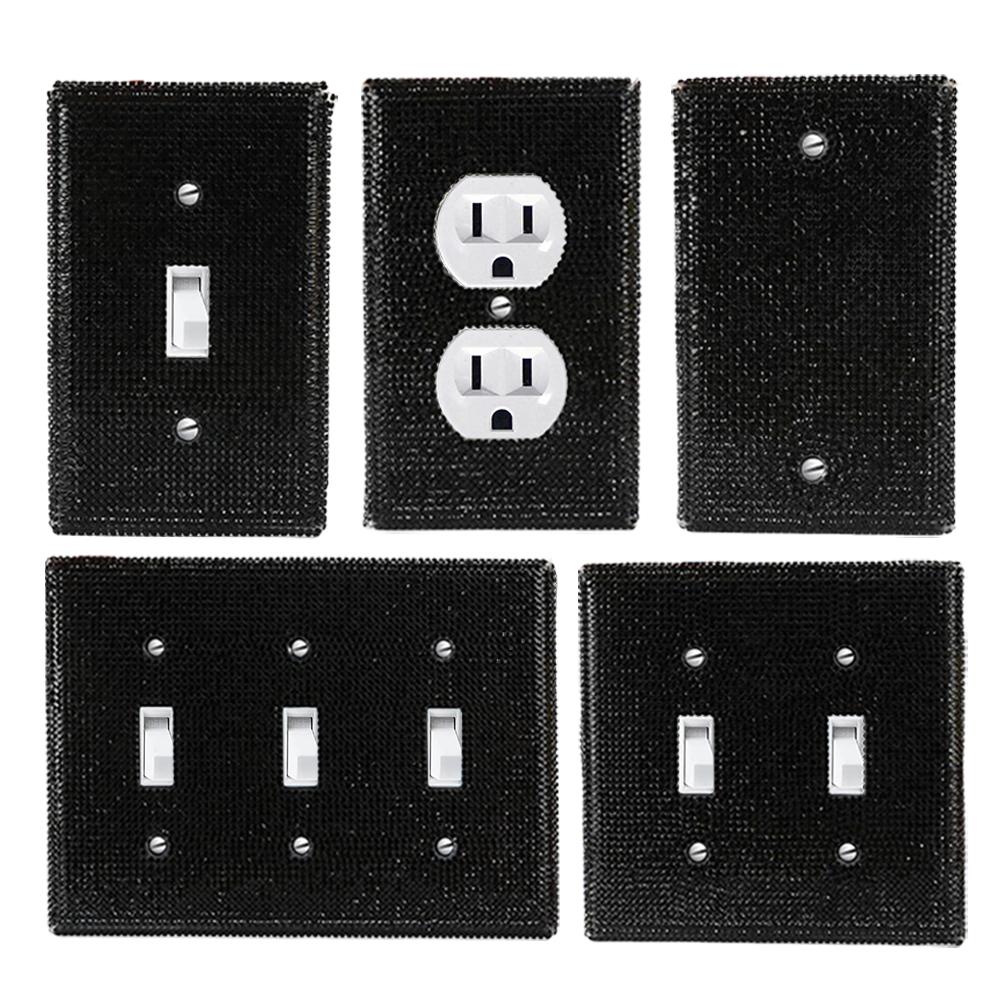 Shiny Rhinestone Wall Panel, Light Switch Cover, Durable Decorative Dual Toggle Socket Panel, Stylish Home Accessory
