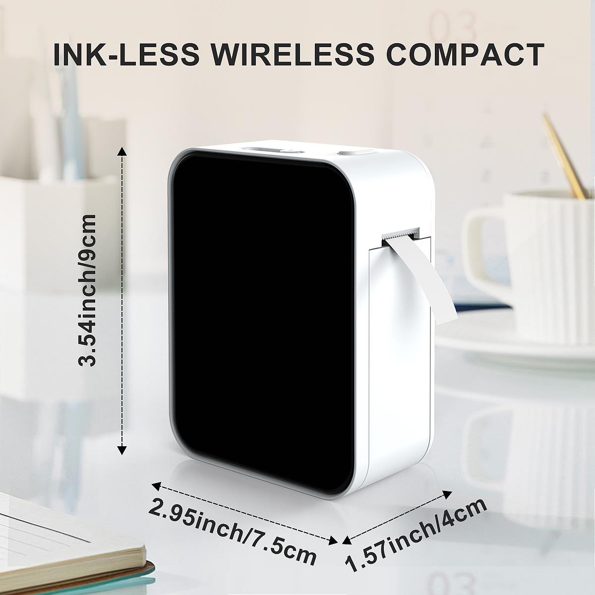 Portable Label Printer with Waterproof Self-Adhesive Labels (12mm X 40mm), Bluetooth-compatible Compatible with iOS & Android