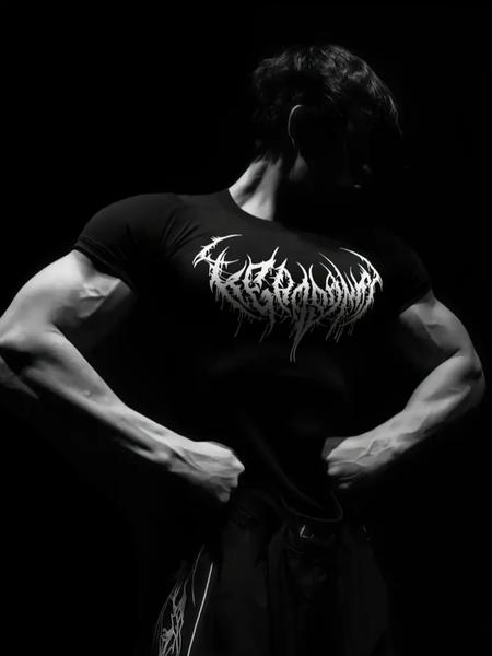 Men’s 2 Pack Gothic Workout T-Shirts, Cool Print Design, Stretch Fit Compression Shirts for Intense Training, Polyester Blend, Black White Set, Ideal for Gym, Strength Training, Streetwear & Casual Wear Men’s 2 Pack Gothic Workout T-Shirts, Cool Print Design, Stretch Fit Compression Shirts for Intense Training, Polyester Blend, Black White Set, Ideal for Gym, Strength Training, Streetwear & Casual Wear