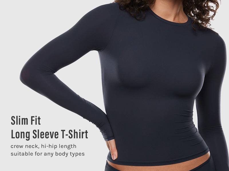 Inbarely Soft Single-Layer Basic Long Sleeve Shirts See Through