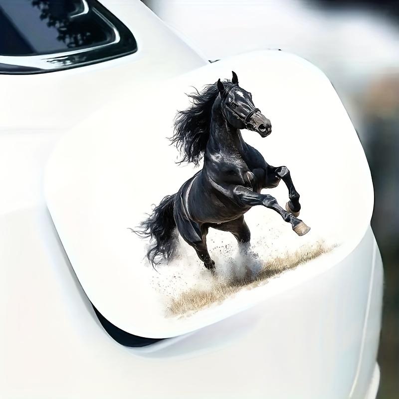 1PC Majestic Dynamic Galloping Black Horse Logo Sticker For Stationery, Decor, Car Decals Inject dynamic wild soul into items