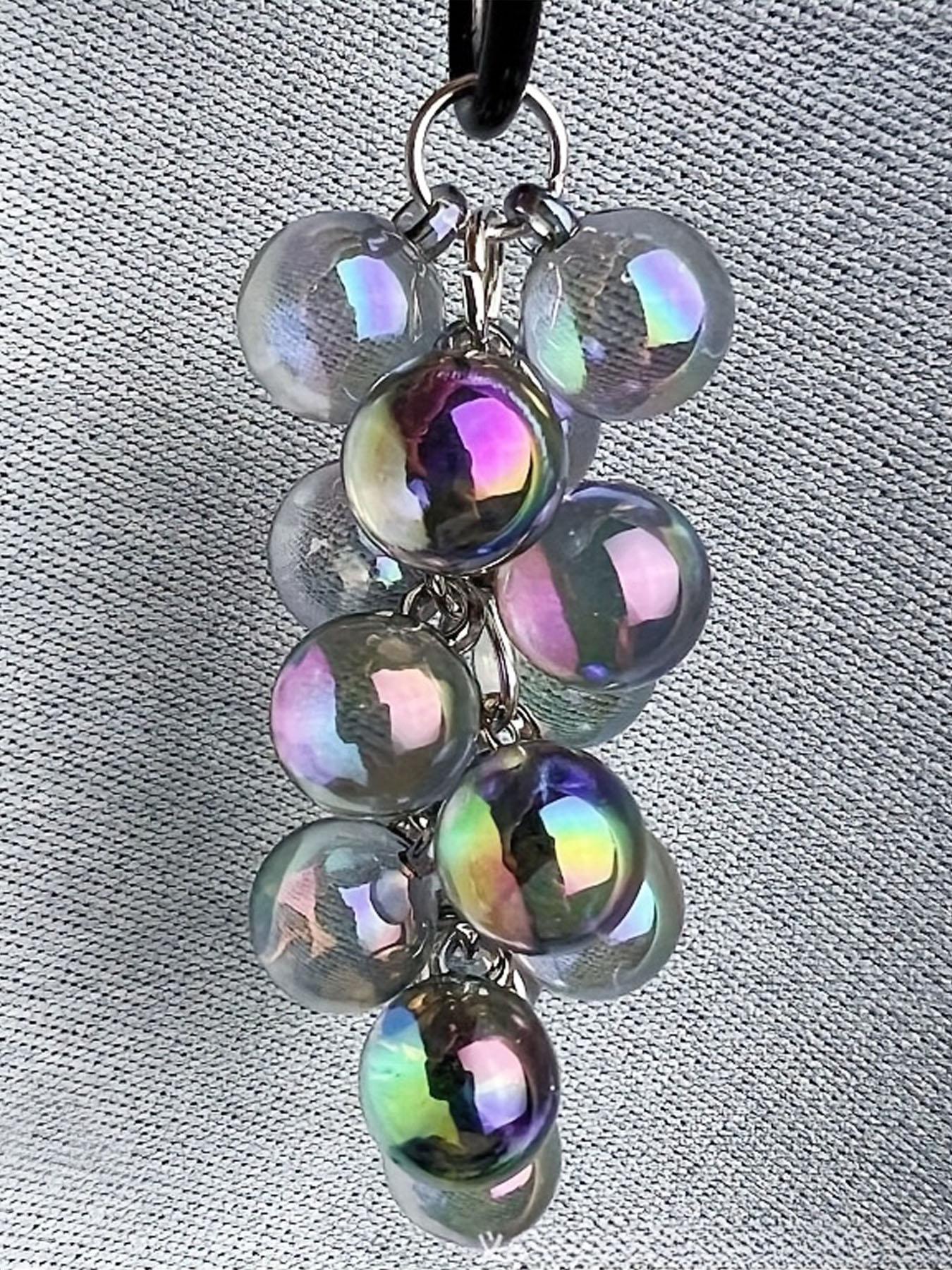 A New 16MM High-Transparency Uv-Coated Colorful Grape Bead Short Mobile Phone Chain, Suitable for Bags And Keychains, Available in Various Colors