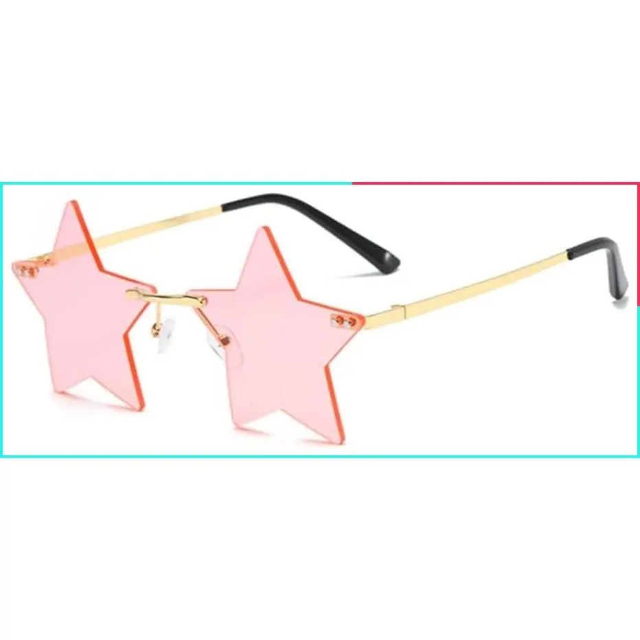 Rimless Star Shape Pentagram Sunglasses for Women Men Party Personality Eyewear