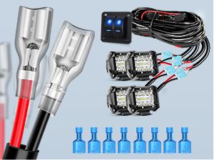 Nilight 16AWG LED Light Bar Wiring Harness Kit 12V On/Off 2 Gang Rocker Switch Panel Power Relay Blade Fuse 5Pin Toggle Switch for Cars Boat ATV Trucks-4 Leads Lighting Outdoor Home  dealsforyoudays
