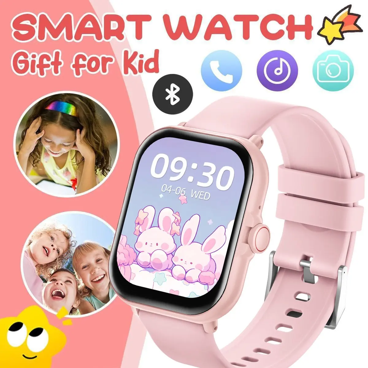 SIMSONLAB 1.83" HD Touch Kids Watch, Bluetooth Call, Music Camera, Calculator, Sports Modes, Study Aid, Alarm Calendar, Bluetooth Connection,Fitness Tracker,Step Counter, Birthday Gift For Boys Girls, Parent-Child Interactive Present