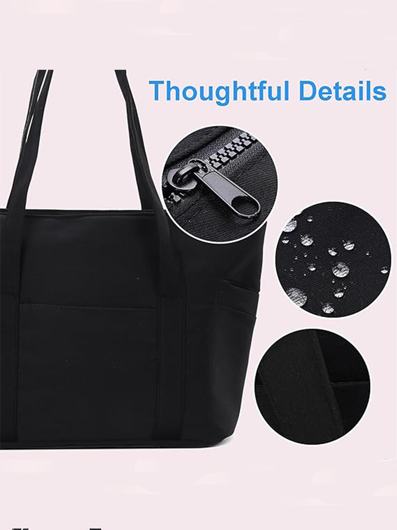 Women's Solid Color Tote Bag, Fashionable Large Capacity Shoulder Bag for Work & Travel, Casual Trendy Versatile High-quality Daily Commuting Bag, Lightweight Tote Bag