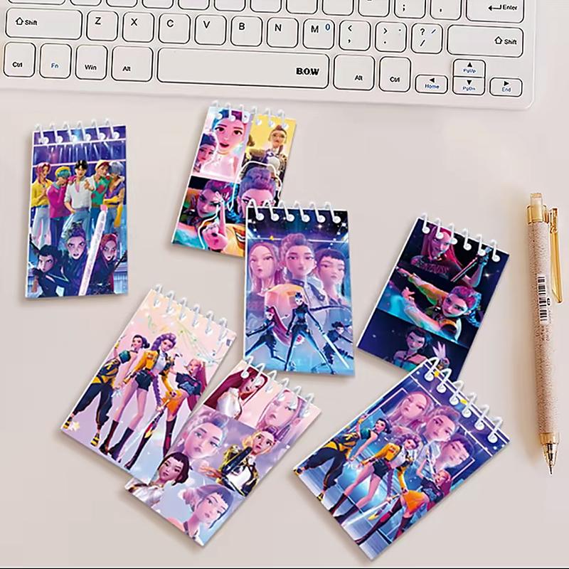 Christmas Gift,Kpop Demon Hunter Spiral Notebook Set, Kids Anime Rumi Mira Zoey Diary, Student Planner Journal, School Supplies, Office Accessories Gift, 10 Pack