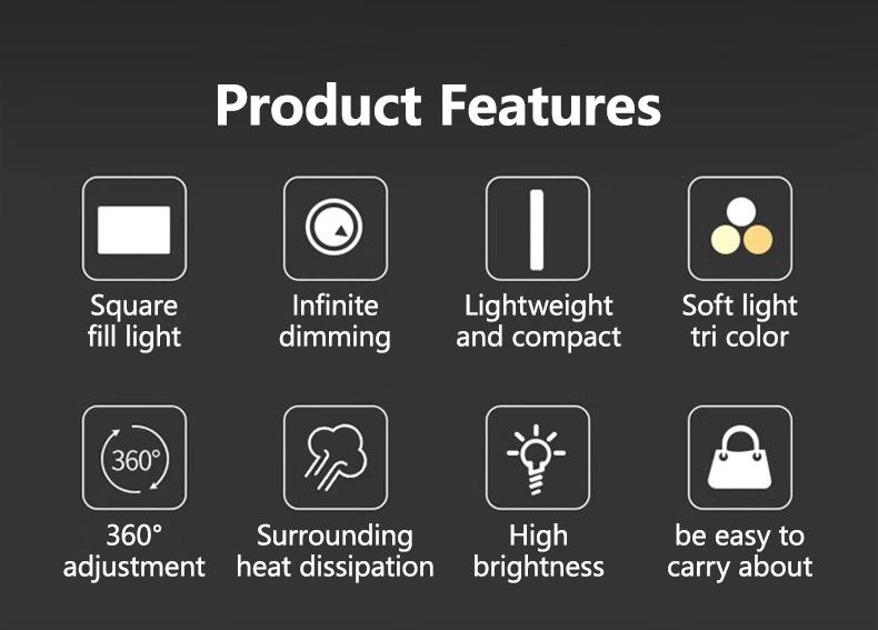 Portable Selfie Light with Tripod Stand, 1 Set Dimmable Video Conference LED Lighting with Remote Control, Shooting Fill Light for Video Recording YT TK Live Streaming, Phone Selfie Stick Camera Accessories Smartphone