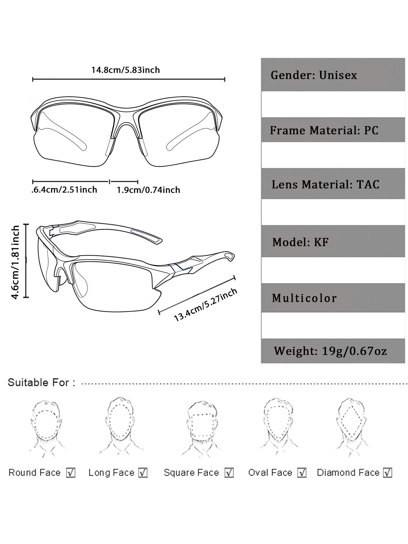 3 Pairs Fashion Wraparound Half Frame Polarized Glasses for Men Women, Outdoor Cycling Driving, Hiking, Sports, All Seasons