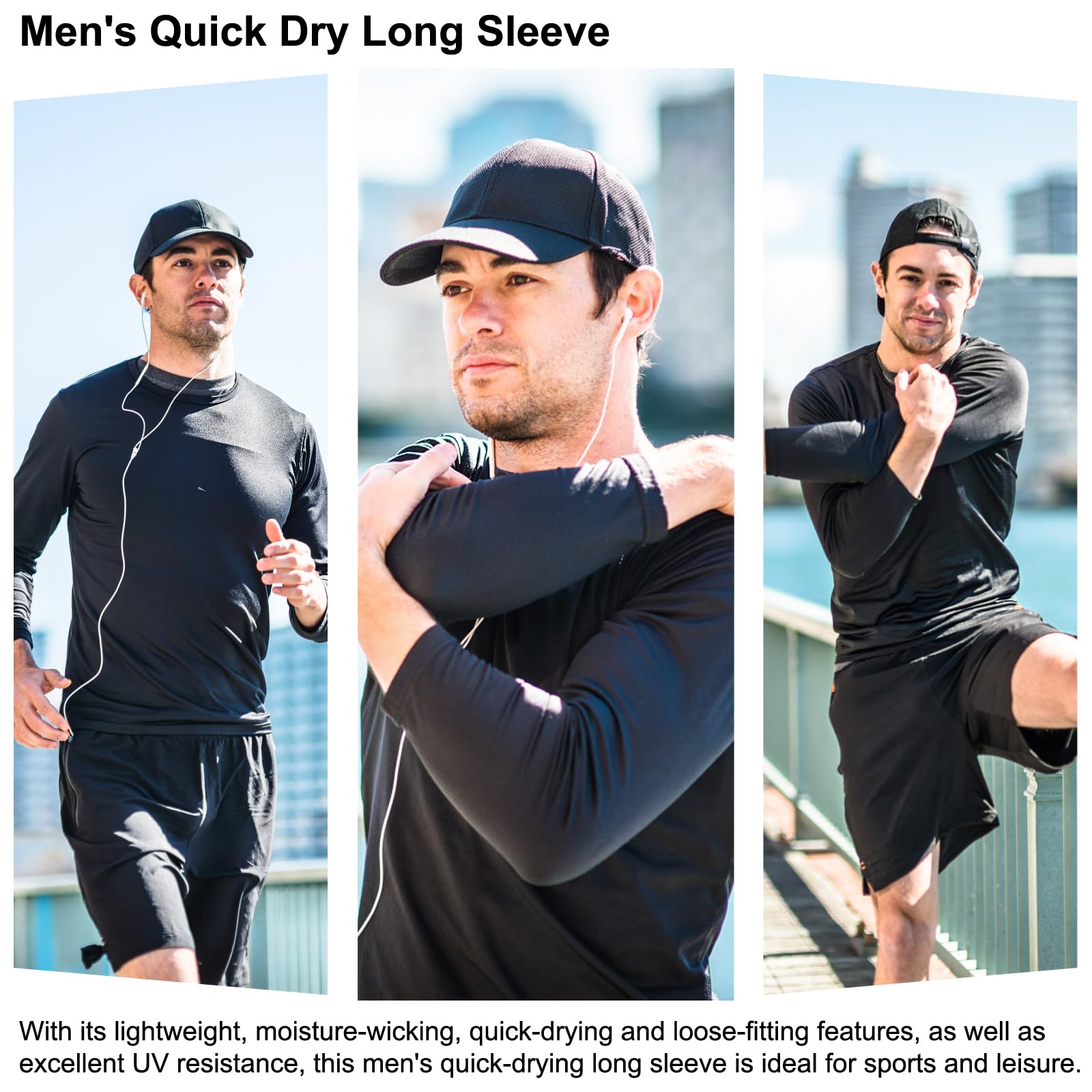 5 PIECES Long Sleeve Shirts for Men Moisture Wicking Mens Tee Shirts Workout  T Shirt for Running workout tops gym outfits