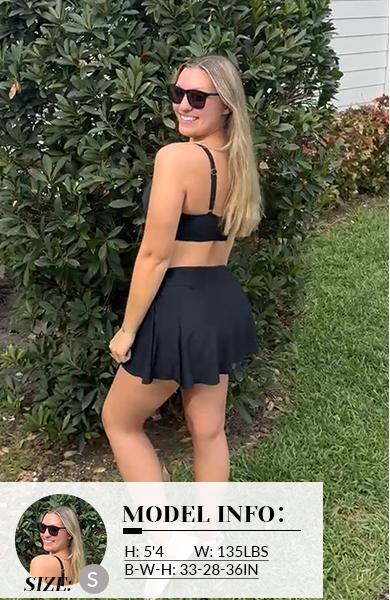 Aqua Eve Two Piece Bikini Skirt Swimsuit - Two Piece Bathing Suits for Women High Waisted with Pockets Swimwear