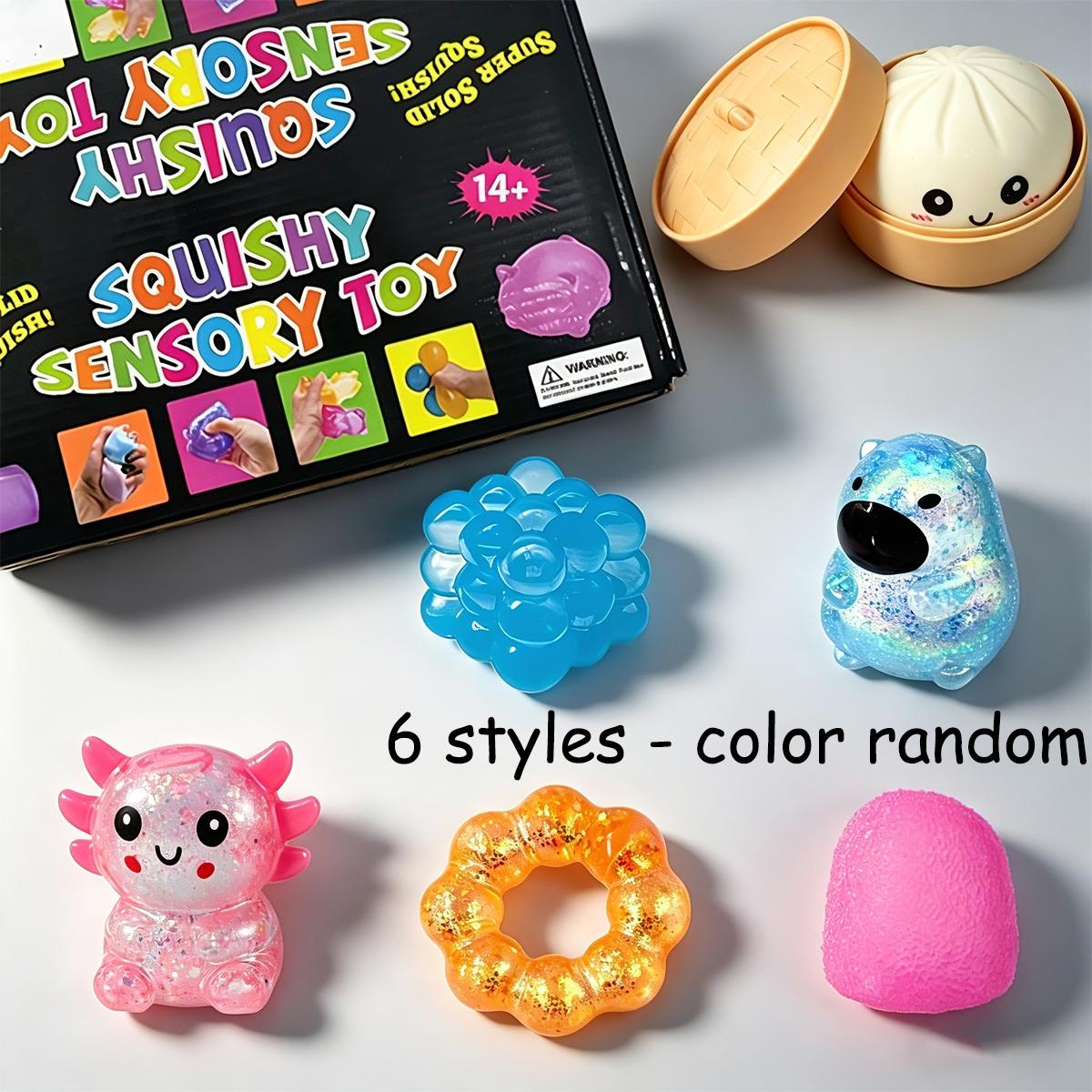 6pcs/set - Novelty stress relief toy blind box, Stress relief fidget, pressure resistant kneading, slow rebound kneading, suitable for home, school, gatherings, parties, events, and giving to family and friends