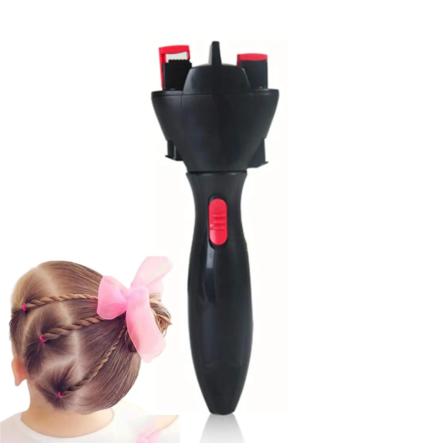 Electronic Hair Rollers, Auto Smart DIY Hair Styling Tools, Electric Quick Twister and Braider Machine, Battery Powered (Not Included)