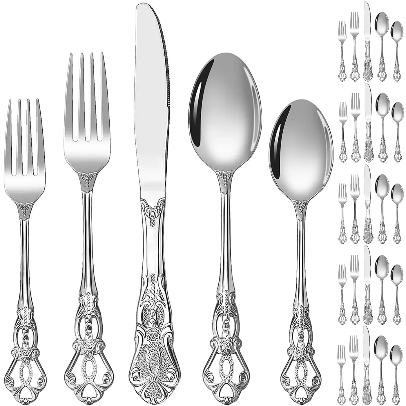 Luxury Stainless Steel Cutlery Set Tableware, Includes 20/30 Pieces, Perfect for Home, Restaurant, Hotel, Wedding, Gift