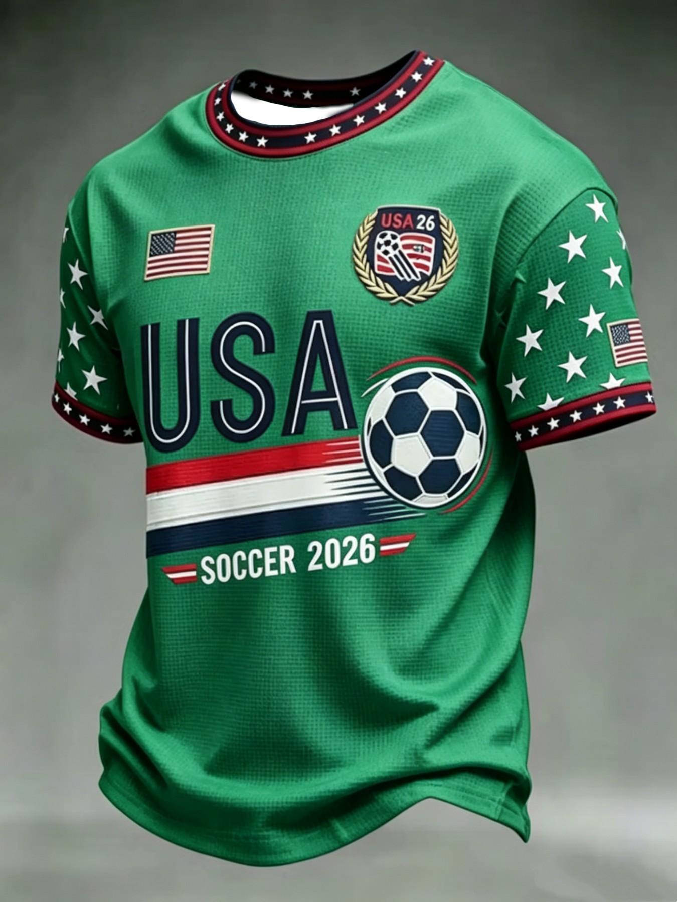 Men's Summer Breathable Short Sleeve Round Neck T-Shirt, High-Quality 3D Print, Independence Day Party T-Shirt, All Seasons Casual Wear, Tops Men's Summer Breathable Short Sleeve Round Neck T-Shirt, High-Quality 3D Print, Independence Day Party T-Shirt, All Seasons Casual Wear, Tops