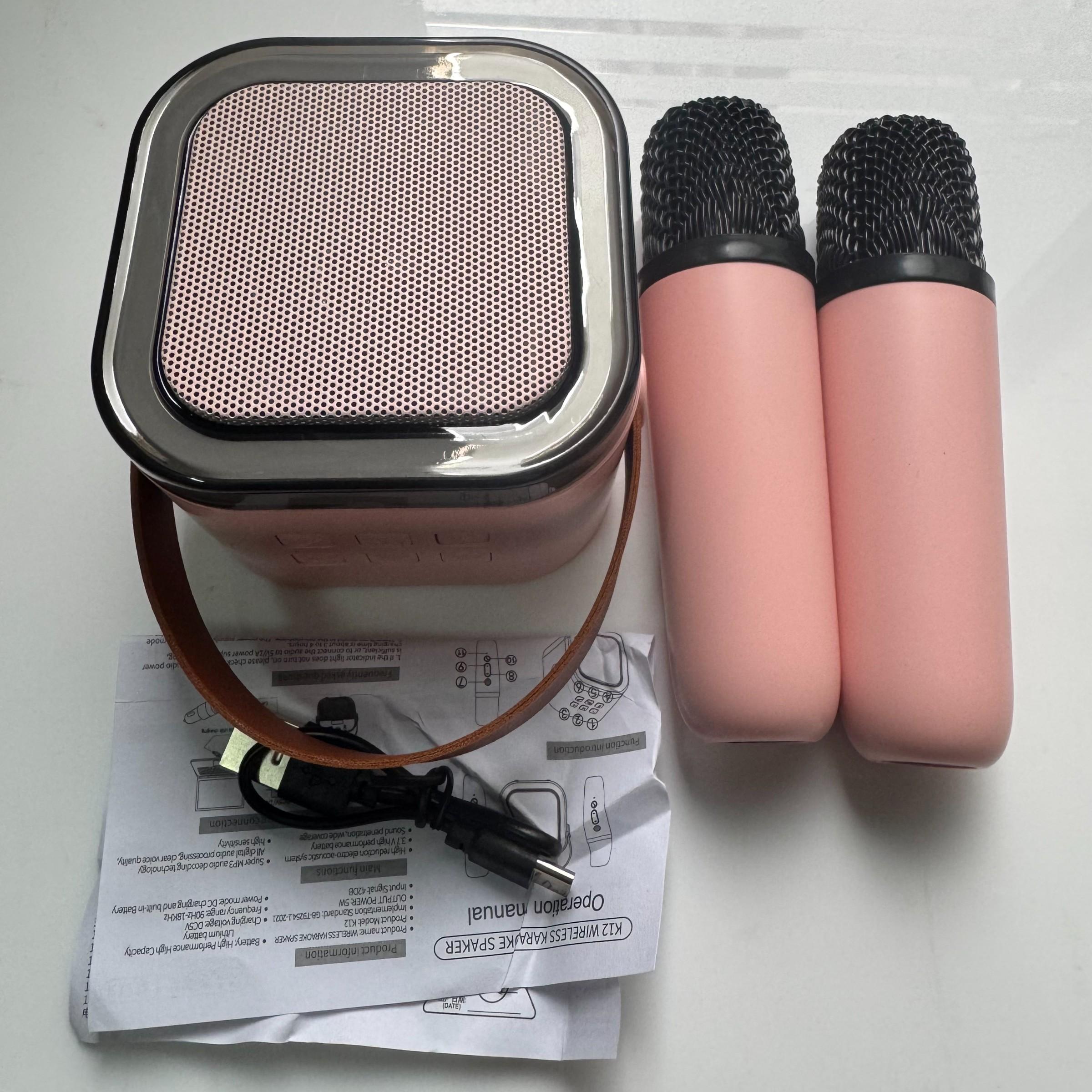 Portable Karaoke Speaker Set with Wireless Microphone, RGB Light Effects, Home Ktv Machine, Compatible with Android/iOS Systems