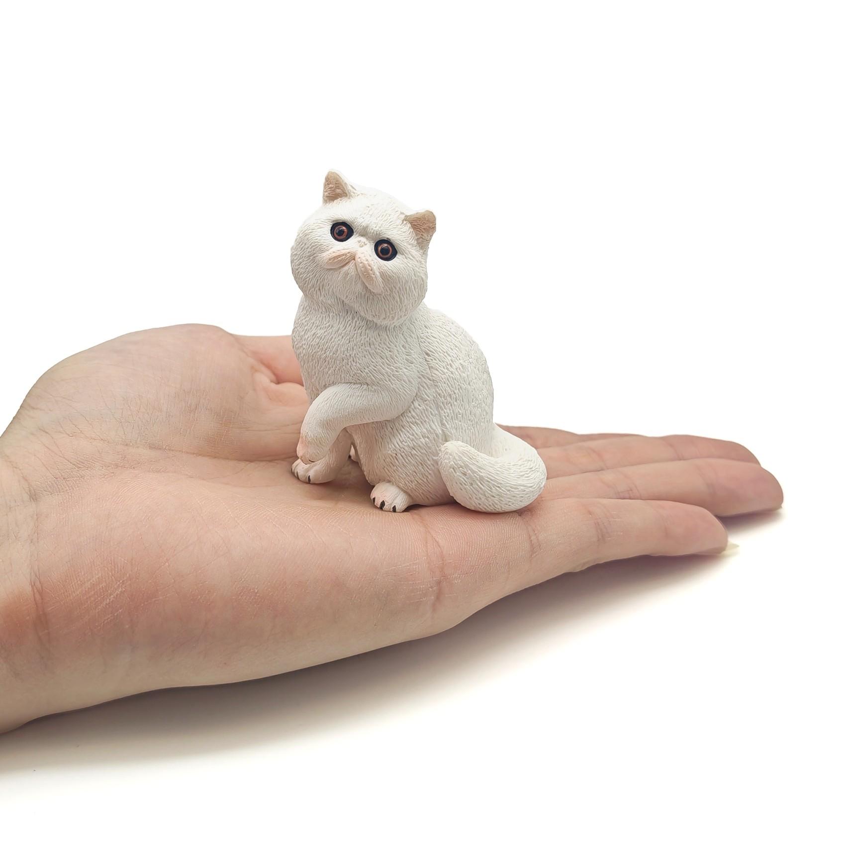 Realistic Cat Model Statue, Handmade Solid Cat Figurine, Office Desk Decoration, Bonsai Decor, Miniature Animal Scene, Home Farm Decor