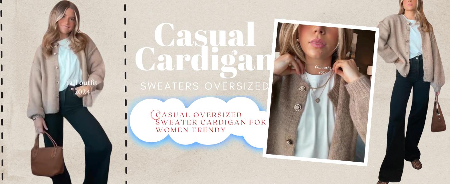 SCUSTY Womens Cardigan Sweaters Casual Lightweight Long Sleeve Button Up Knit Oversized 2026 Fall Outwear