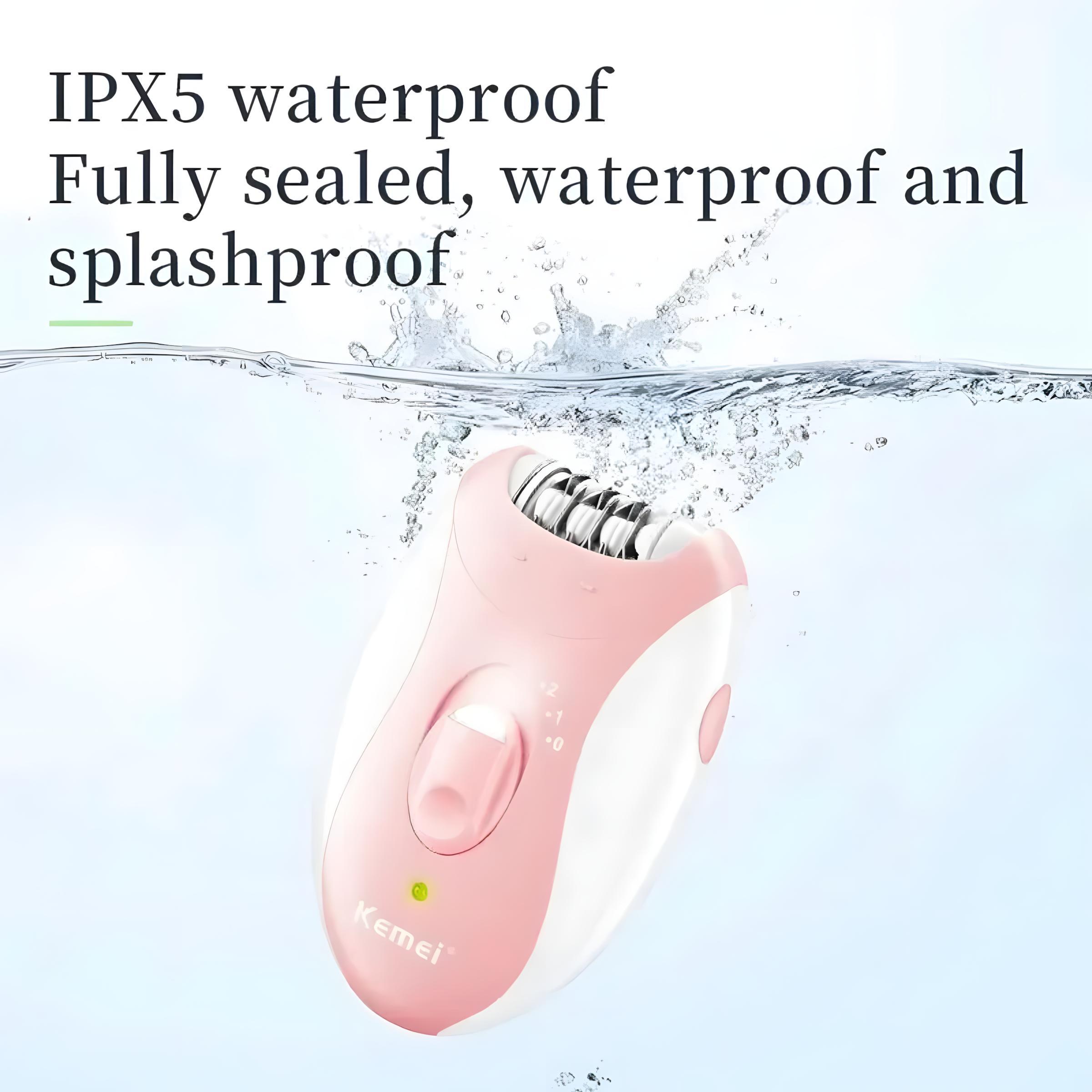 Kemei Km-189b Electric Epilator, Waterproof Intimate Trimmer, Compact Portable Shaver, Cordless Rechargeable Shaver, Personal Grooming Device, Easy to Use, USB Rechargeable Shaver