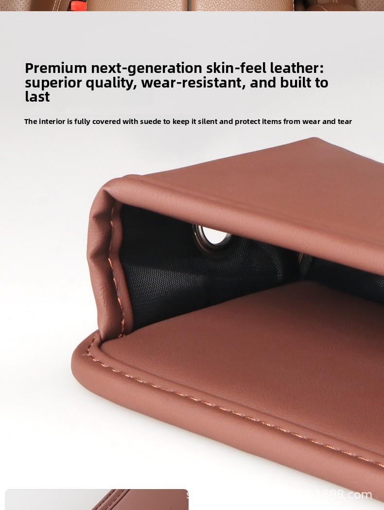 Car Seat Side Storage Box Car Interior Organizer Tray with Non Slip Mat for Phone Wallet Small Items Car Accessories for Auto Vehicles