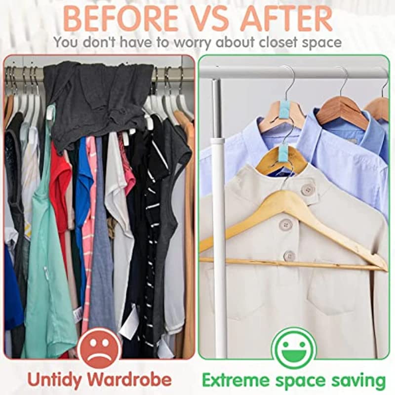 Clothes Hanger Connector Hooks, Plastic Hooks Cascading Hanger Hooks Hanger Extender Clips for Heavy Duty Hangers Space Saving and Clothes Closet Wardrobe Organizer - Blend Color wood drying tools Hanging Wooden