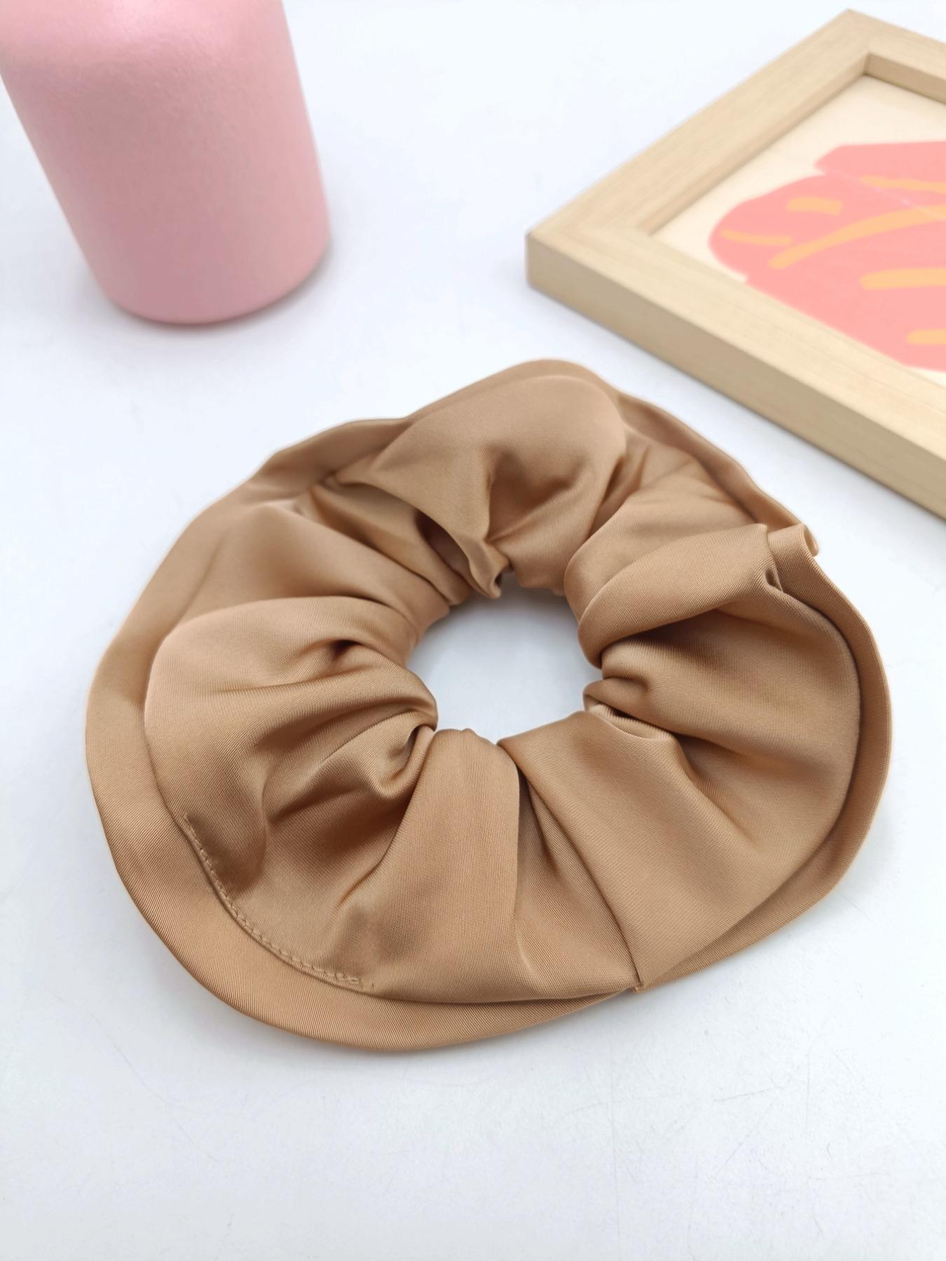 1PC 15cm Wood Ear Satin Double Layer Hair Tie, High Elasticity Secure Hair Band, No Pressure Hair Accessory, Daily Commute Fashion Item
