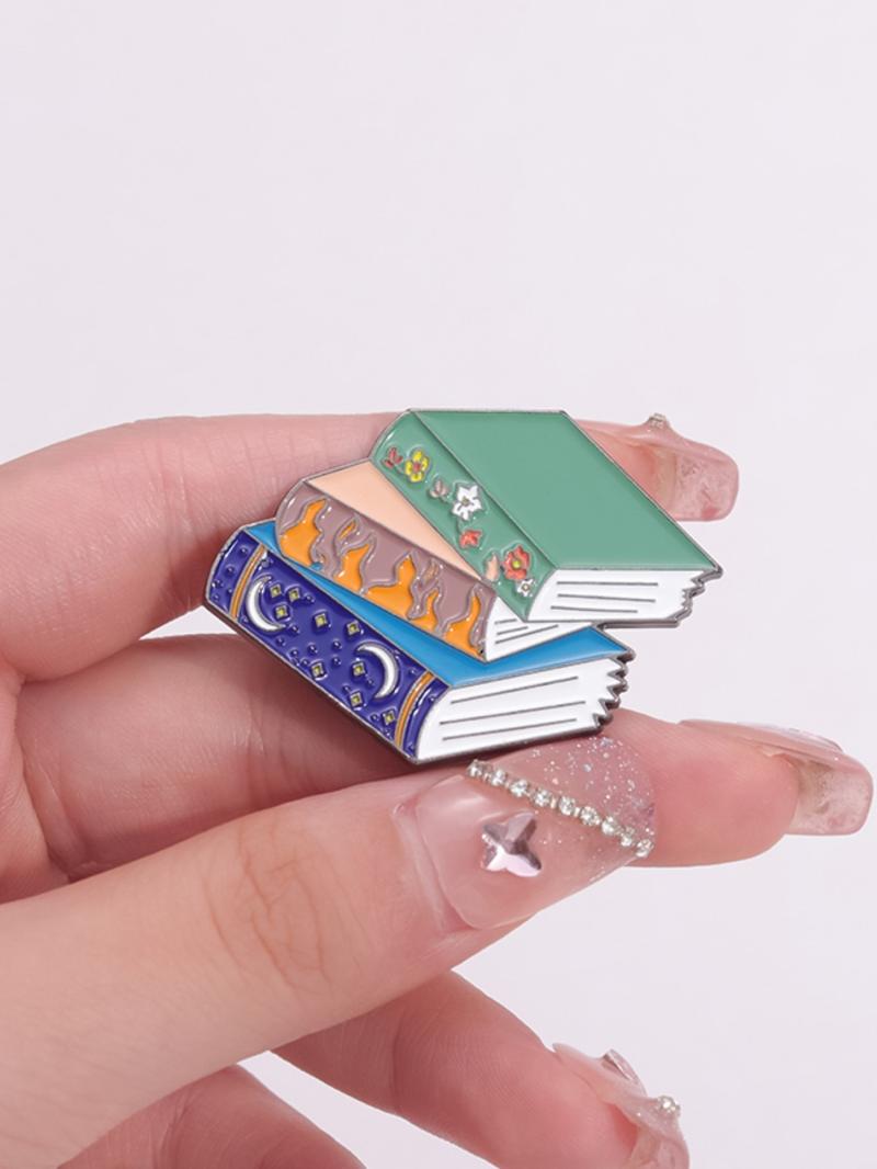 Cute Book Design Brooch, Fashion Alloy Brooch Pin for Women & Men, Funny Enamel Pin Suitable for Backpacks, Jeans, Scarves, Hats Decoration, Mother's Day Gift