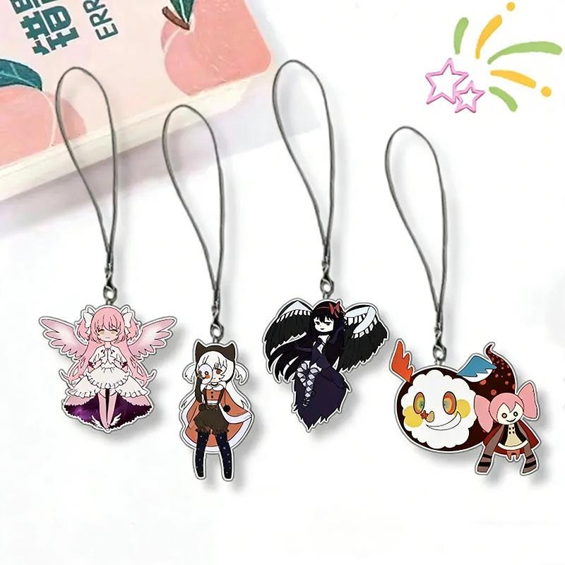 Anime Puella Magi Madoka Magica Kaname Madoka Akemi Homura Cosplay Keychain Acrylic Phone Strap Bag Backpack Keyring Decoration