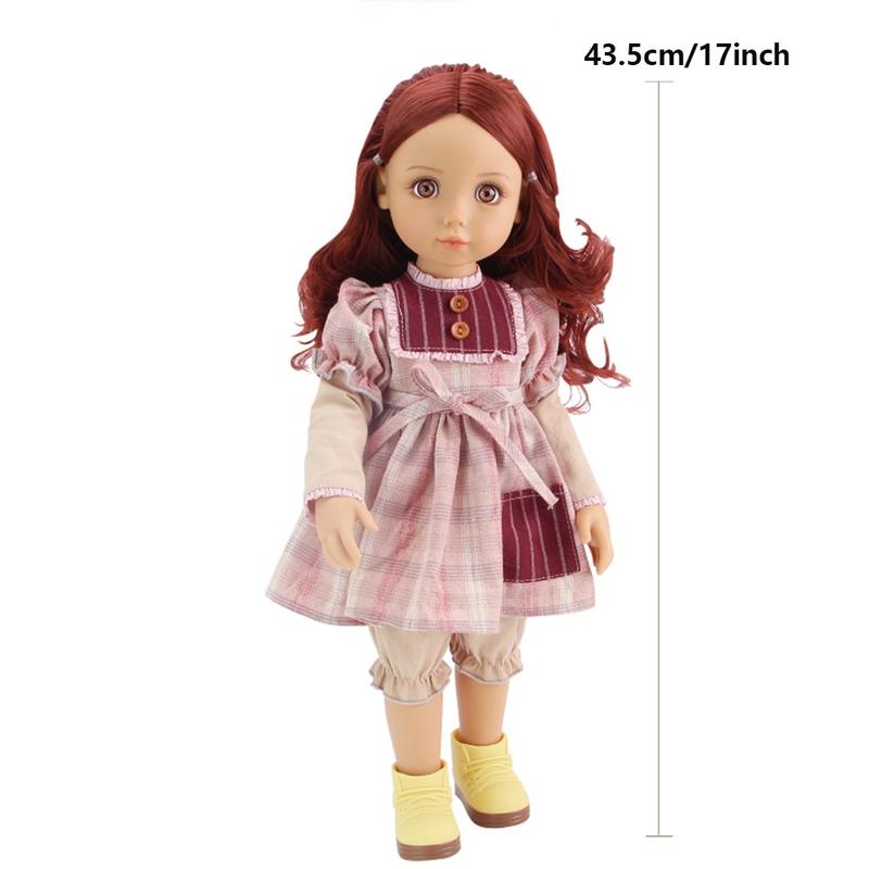 17 Inch Fashion Girl Doll, Adjustable Limbs, Stand Easily, Wearing Elegant Clothes, Perfect Gift for Girls, Christmas Present
