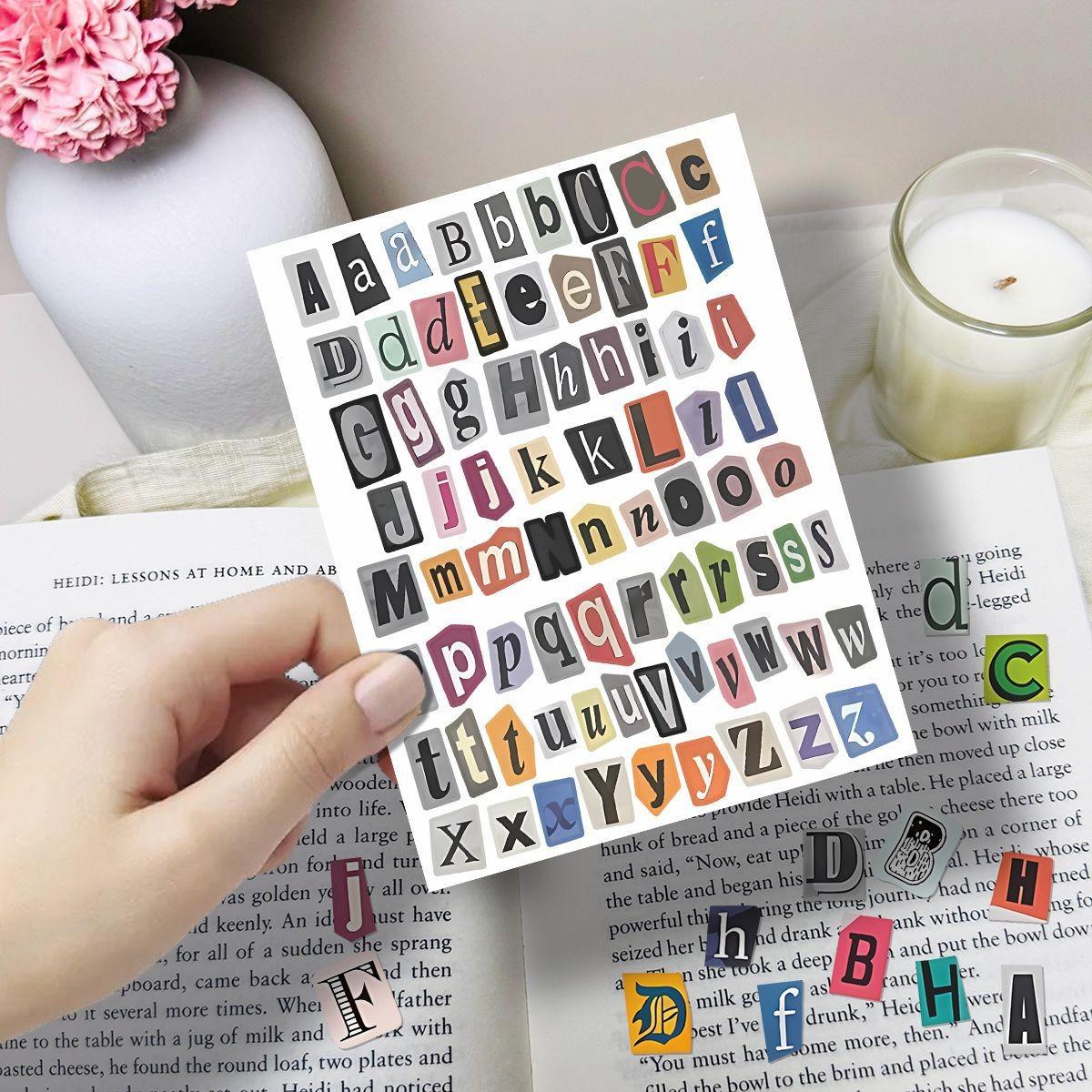 287 Piece Beautiful Alphabet Number Symbol Stickers, Vintage Decals for Diaries, Laptops, Phone Cases, DIY Crafts, Students, Teens